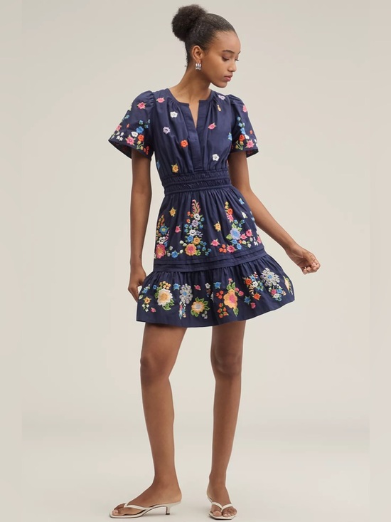 Anthropologie Dresses & Skirts - NWT Size XS - The Somerset Embroidered Mini Dress 100% Cotton (NWT US$ 168)